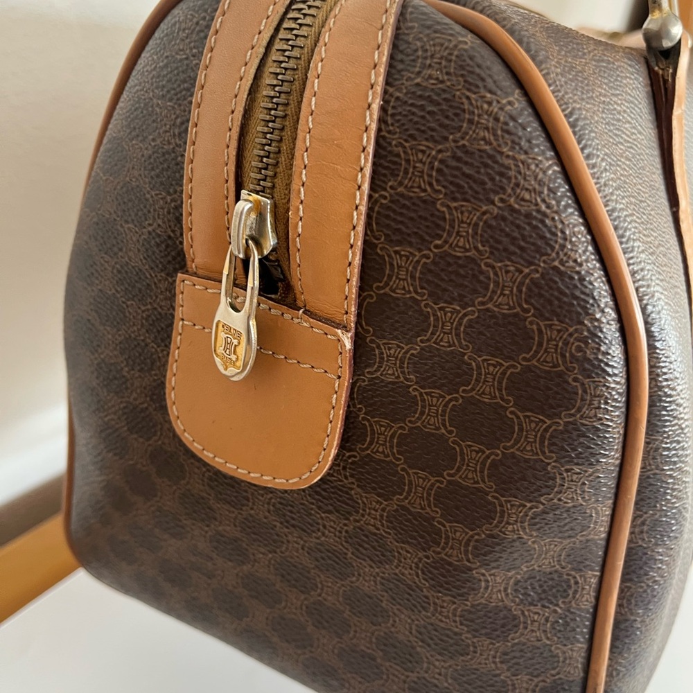 Vintage Celine Macadam Coated canvas leather brown M13 Boston Bag Speedy - Picture 5 of 13